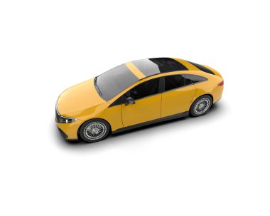 Modern araba arka planda izole edilmiş. 3d resimleme