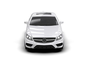 Modern araba arka planda izole edilmiş. 3d resimleme