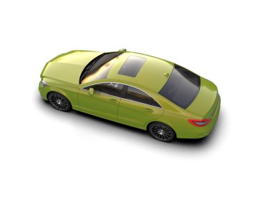 Modern araba arka planda izole edilmiş. 3d resimleme