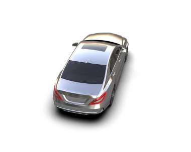 Modern araba arka planda izole edilmiş. 3d resimleme