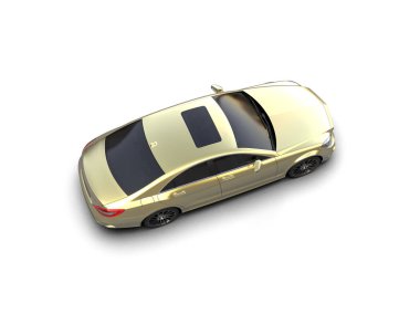 Modern araba arka planda izole edilmiş. 3d resimleme