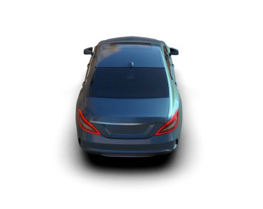 Modern araba arka planda izole edilmiş. 3d resimleme