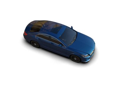 Modern araba arka planda izole edilmiş. 3d resimleme