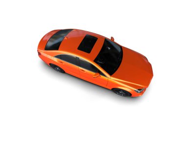 Modern araba arka planda izole edilmiş. 3d resimleme