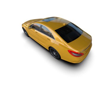 Modern araba arka planda izole edilmiş. 3d resimleme