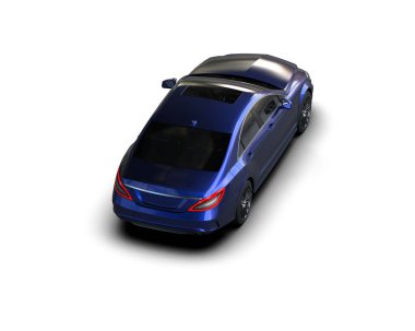 Modern araba arka planda izole edilmiş. 3d resimleme