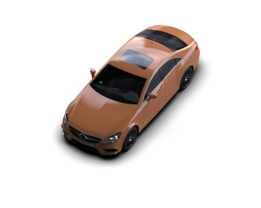 Modern araba arka planda izole edilmiş. 3d resimleme