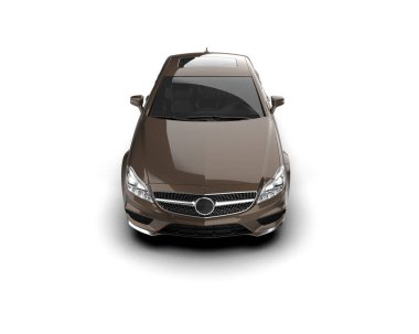 Modern araba arka planda izole edilmiş. 3d resimleme