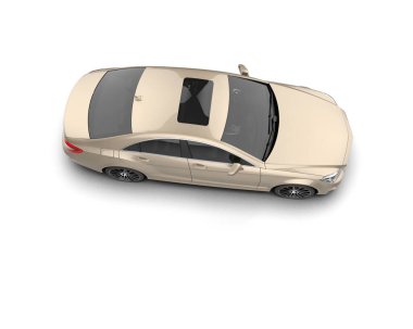 Modern araba arka planda izole edilmiş. 3d resimleme
