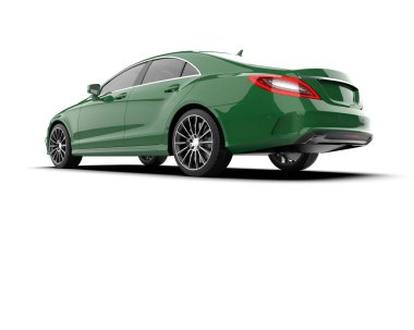 Modern araba arka planda izole edilmiş. 3d resimleme