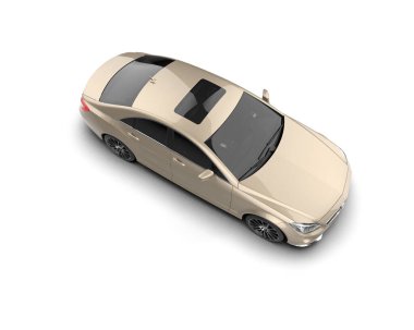 Modern araba arka planda izole edilmiş. 3d resimleme