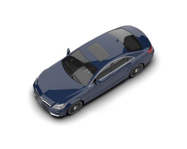 Modern araba arka planda izole edilmiş. 3d resimleme