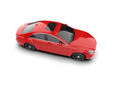 Modern araba arka planda izole edilmiş. 3d resimleme