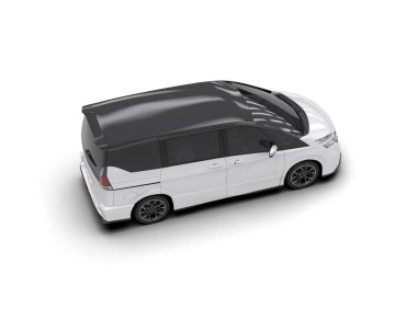 Modern araba arka planda izole edilmiş. 3d resimleme