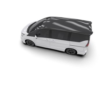 Modern araba arka planda izole edilmiş. 3d resimleme