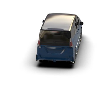 Modern araba arka planda izole edilmiş. 3d resimleme