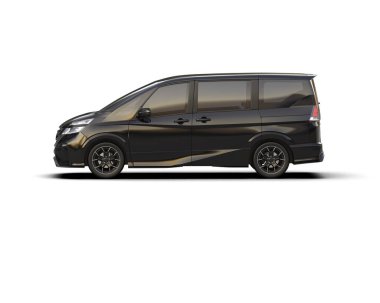 Modern araba arka planda izole edilmiş. 3d resimleme