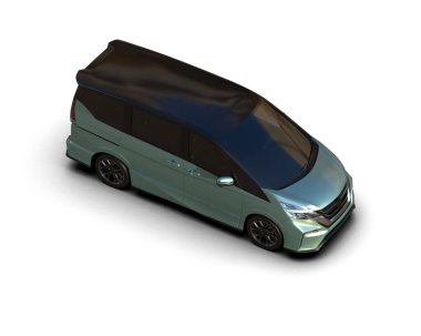 Modern araba arka planda izole edilmiş. 3d resimleme