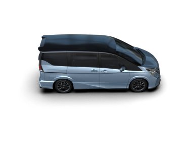 Modern araba arka planda izole edilmiş. 3d resimleme