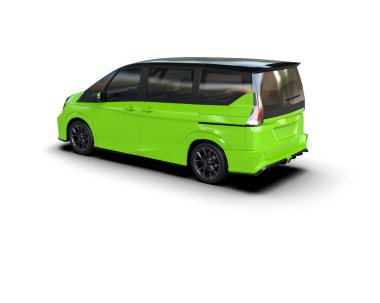 Modern araba arka planda izole edilmiş. 3d resimleme