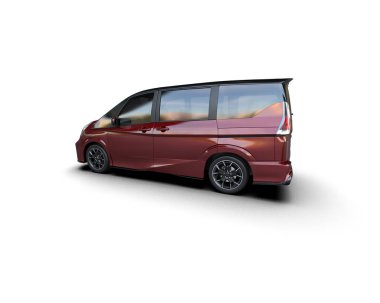 Modern araba arka planda izole edilmiş. 3d resimleme