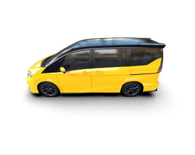 Modern araba arka planda izole edilmiş. 3d resimleme