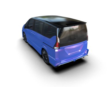 Modern araba arka planda izole edilmiş. 3d resimleme