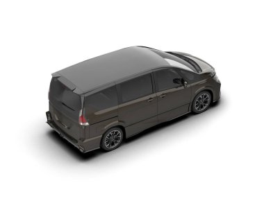 Modern araba arka planda izole edilmiş. 3d resimleme