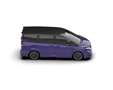 Modern araba arka planda izole edilmiş. 3d resimleme