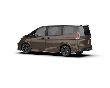 Modern araba arka planda izole edilmiş. 3d resimleme