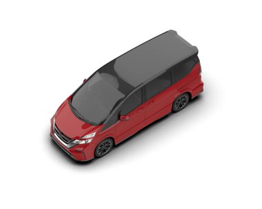 Modern araba arka planda izole edilmiş. 3d resimleme