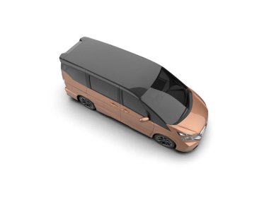 Modern araba arka planda izole edilmiş. 3d resimleme