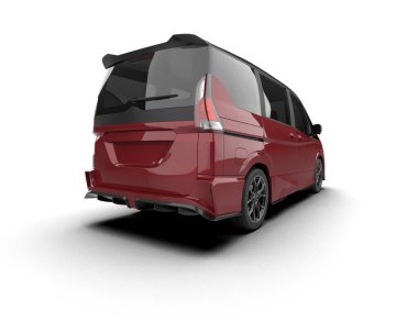 Modern araba arka planda izole edilmiş. 3d resimleme