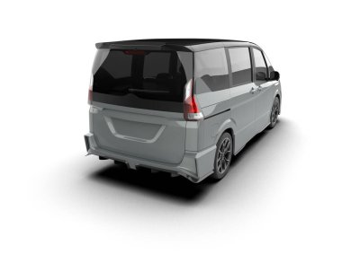 Modern araba arka planda izole edilmiş. 3d resimleme