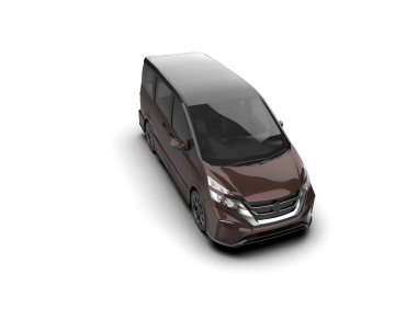 Modern araba arka planda izole edilmiş. 3d resimleme