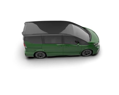 Modern araba arka planda izole edilmiş. 3d resimleme