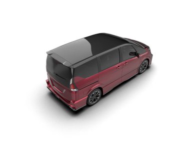 Modern araba arka planda izole edilmiş. 3d resimleme