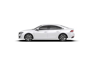 Modern araba arka planda izole edilmiş. 3d resimleme