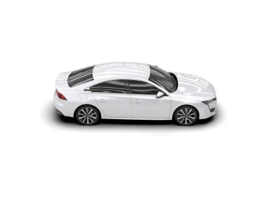 Modern araba arka planda izole edilmiş. 3d resimleme