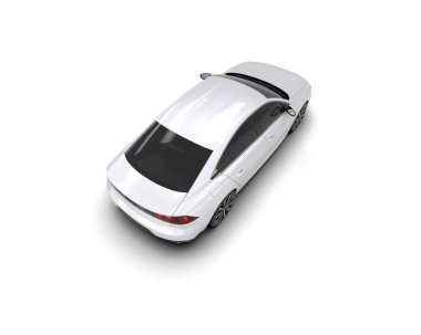 Modern araba arka planda izole edilmiş. 3d resimleme
