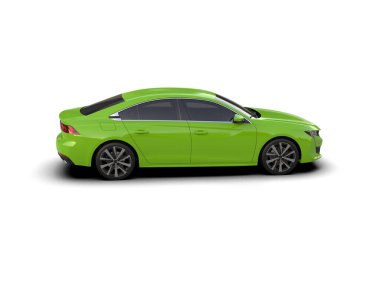 Modern araba arka planda izole edilmiş. 3d resimleme