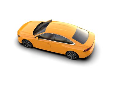 Modern araba arka planda izole edilmiş. 3d resimleme