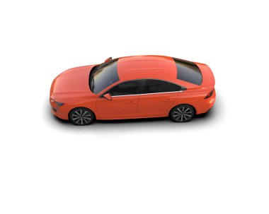 Modern araba arka planda izole edilmiş. 3d resimleme