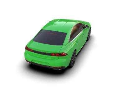 Modern araba arka planda izole edilmiş. 3d resimleme