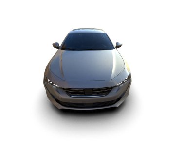 Modern araba arka planda izole edilmiş. 3d resimleme