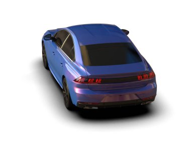 Modern araba arka planda izole edilmiş. 3d resimleme