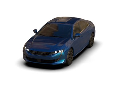 Modern araba arka planda izole edilmiş. 3d resimleme