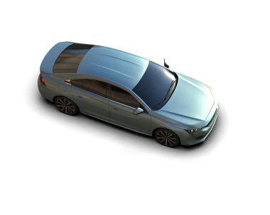 Modern araba arka planda izole edilmiş. 3d resimleme