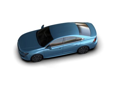 Modern araba arka planda izole edilmiş. 3d resimleme