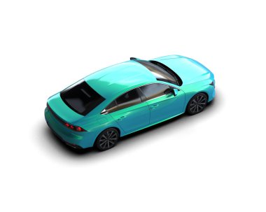 Modern araba arka planda izole edilmiş. 3d resimleme